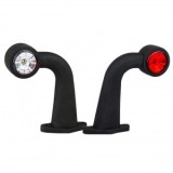 Lampa Gabarit LED Brat Lung 175mm, 12-36V, 90 Grade, Omologare E20, Rosu/Transparent, FT-009F