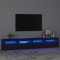 vidaXL Comodă TV cu lumini LED, negru, 240x35x40cm 3152763