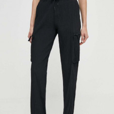 Columbia pantaloni de exterior Boundless Trek Cargo culoarea negru, drept, high waist, 2073011