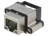 Soclu RJ45 cu LED IP67 pentru panou THT