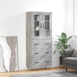 Cumpara ieftin Dulap &icirc;nalt, gri beton, 69,5x34x180, lemn compozit