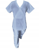 Costum Medical Pe Stil, Albastru Deschis, Model Marinela - 3XL, XS