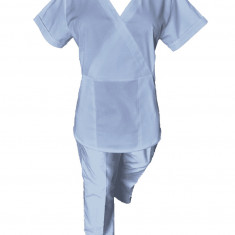 Costum Medical Pe Stil, Albastru Deschis, Model Marinela - XS, XS