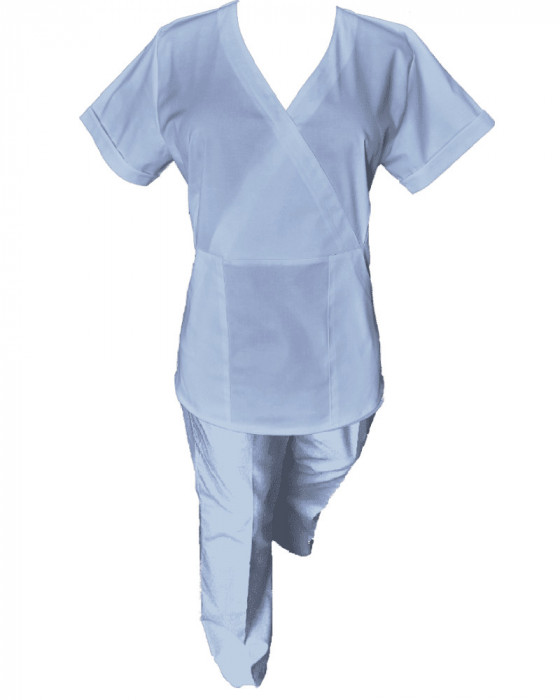 Costum Medical Pe Stil, Albastru Deschis, Model Marinela - 3XL, 3XL