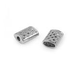Set 2 terminatii metalice pentru snur cu model 3 mm Argintiu, Crisalida