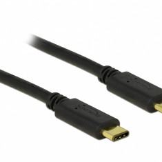 Cablu USB 2.0 tip C T-T Negru 2m 3A, Delock 83332