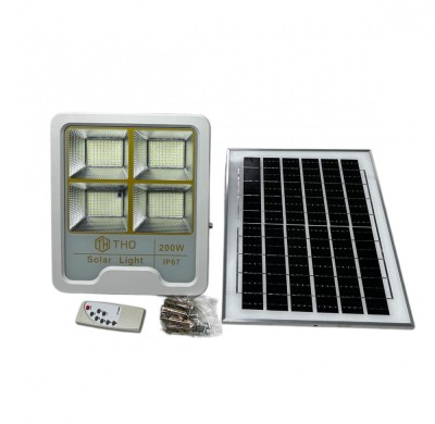 Proiector Solar 200w IP 67 cu panou solar foto