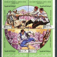 Libia 1980 - Sporturi populare bloc x4 , neuzat,perfecta stare(z)