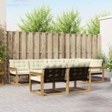 vidaXL Set de canapele de exterior cu pernă 7 pcs Alb și crem 3388772