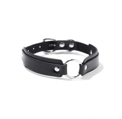Accesoriu Gat Fetish Love cu Inel Metalic, Negru foto