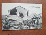 Carte postala, Guerre 1914, Haraucourt, la Ferme du Chateau bombardee, 1918
