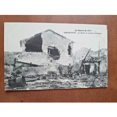 Carte postala, Guerre 1914, Haraucourt, la Ferme du Chateau bombardee, 1918