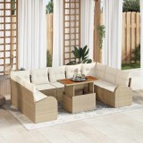 Cumpara ieftin Set de canapele pentru gradina 10 pcs Bej Rattan poli