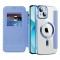Husa MagSafe pentru Apple iPhone 13, Techsuit, SmartMag Book, Bleu