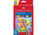 Creioane colorate hexagonale acuarela + pensula Faber-Castell 36 culori/set