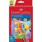 Creioane colorate hexagonale acuarela + pensula Faber-Castell 36 culori/set