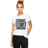 Tricou dama alb - Straight Outta Timisoara - XL