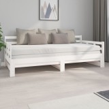 VidaXL Pat extensibil de zi, alb, 2x(90x200) cm, lemn masiv de pin