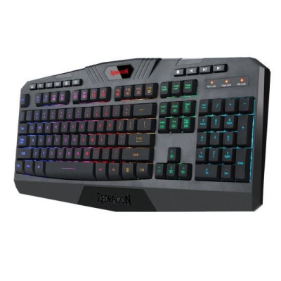 Tastatura gaming fara fir Redragon Harpe neagra iluminare RGB foto