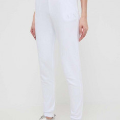 Armani Exchange pantaloni de trening din bumbac culoarea alb, neted, 3DYP82 YJFDZ