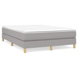 Cumpara ieftin Pat continental, gri deschis, 140x200 cm, material textil