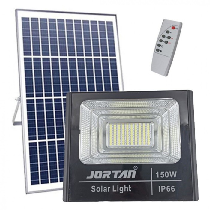 Proiector cu panou solar 150W si telecomanda, Jortan JT-BJ150W-TZ