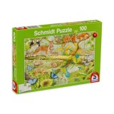 Puzzle Schmidt: Jungla colorata, 100 piese