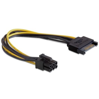 Adaptor alimentare placa video pci-e, 6 pini, de la 1 x sata, Active, 20cm foto