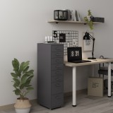 Rollcontainer K&ouml;kar mit 8 Schubladen 109x28x41 cm Dunkelgrau [en.casa] HausGarden Leisure