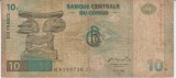 B11 - Bancnota foarte veche - Congo - 10 franci - 1997