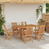 VidaXL Set de masă pentru grădină 7 pcs Maro 150 x 90 x 75 cm