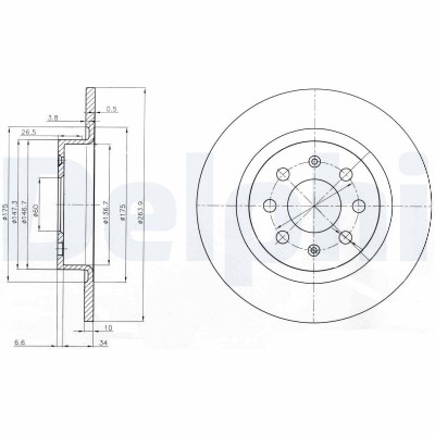 DELPHI BG3945 Disc frana foto