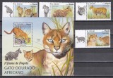 Angola 2019 - Pisica aurie din Africa, Serie cu Tapsuri + Colita, MNH