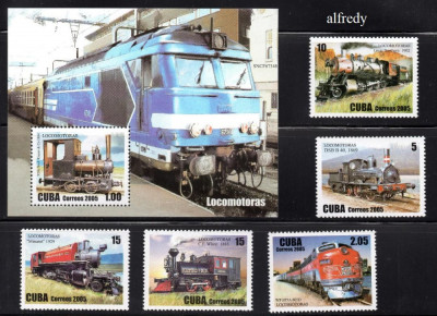 CUBA 2005, Locomotive, serie neuzata, MNH foto