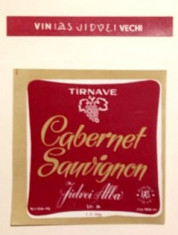 eticheta veche romaneasca Cabernet Sauvignon Tarnave &amp;#039;70 foto