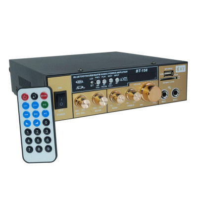 Amplificator audio tip statie cu Bluetooth BT-158, 2x50W, USB, AUX, foto
