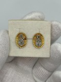 CERCEI AUR 18K + 2 DIAMANTE X 1CT = 2CT + 6 Diam = 0.20ct - Rose Cut - Vintage !