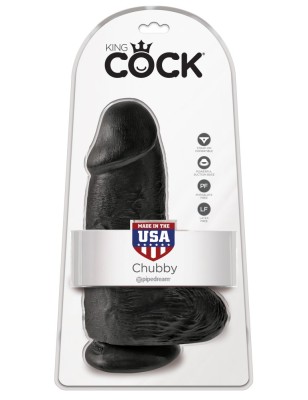 Dildo Realistic Ultra-Gros Chubby, Negru, 17.5 cm foto