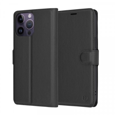 Husa pentru Apple iPhone 14 Pro Max, Techsuit, Leather Folio, Neagra foto