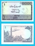Pakistan (p#24A) 1 Rupee 1977 UNC 'Minar' serie: 8071xx; (ROG CITITI DETALIILE!)