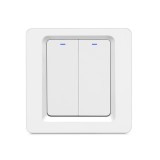 Intrerupator Smart Techstar&reg;, Wireless 2.4GHz, Button cu Revenire, Design Classic, Iluminare LED, 2 Faze, cu NUL, Alb