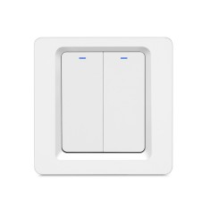 Intrerupator Smart Techstar&reg;, Wireless 2.4GHz, Button cu Revenire, Design Classic, Iluminare LED, 2 Faze, cu NUL, Alb
