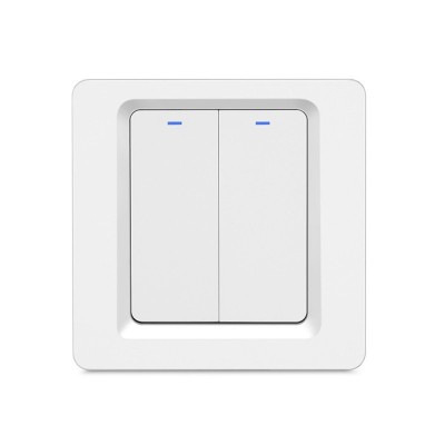 Intrerupator Smart Techstar&amp;reg;, Wireless 2.4GHz, Button cu Revenire, Design Classic, Iluminare LED, 2 Faze, cu NUL, Alb foto