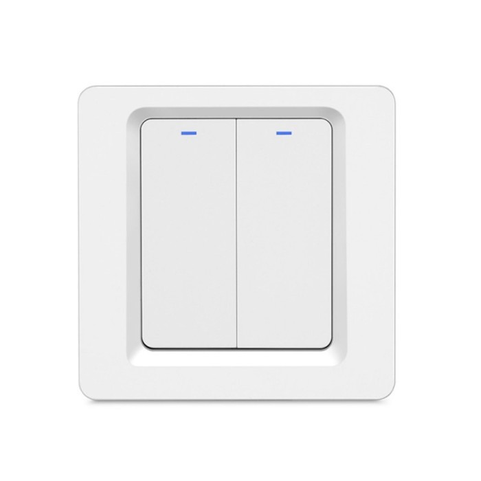 Intrerupator Smart Techstar&reg;, Wireless 2.4GHz, Button cu Revenire, Design Classic, Iluminare LED, 2 Faze, cu NUL, Alb