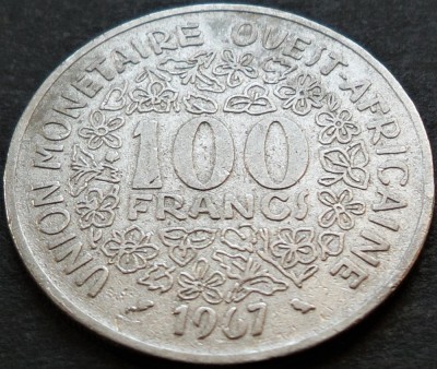 Moneda exotica 100 FRANCI - AFRICA de VEST, anul 1967 * cod 4235 B foto