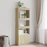 VidaXL Dulap &icirc;nalt, stejar sonoma, 63x33x180 cm, lemn prelucrat