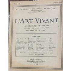 L art vivant-revista in franceza, nr. 8, aprilie 1925