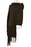 Fular dama uni 24, 180x70cm, maro inchis, Marime universala