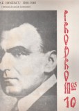 Revista PRODROM nr. 10 / 1970 - Nae Ionescu 1890 - 1940 (treizeci de ani de la moarte)
