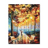 Tablou pictat manual dormitor, living, Impreuna pentru totdeauna, 50x40cm ulei in cutit efect 3D, gata de agatat pe perete